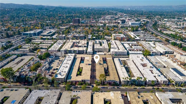 an aerial view of a city