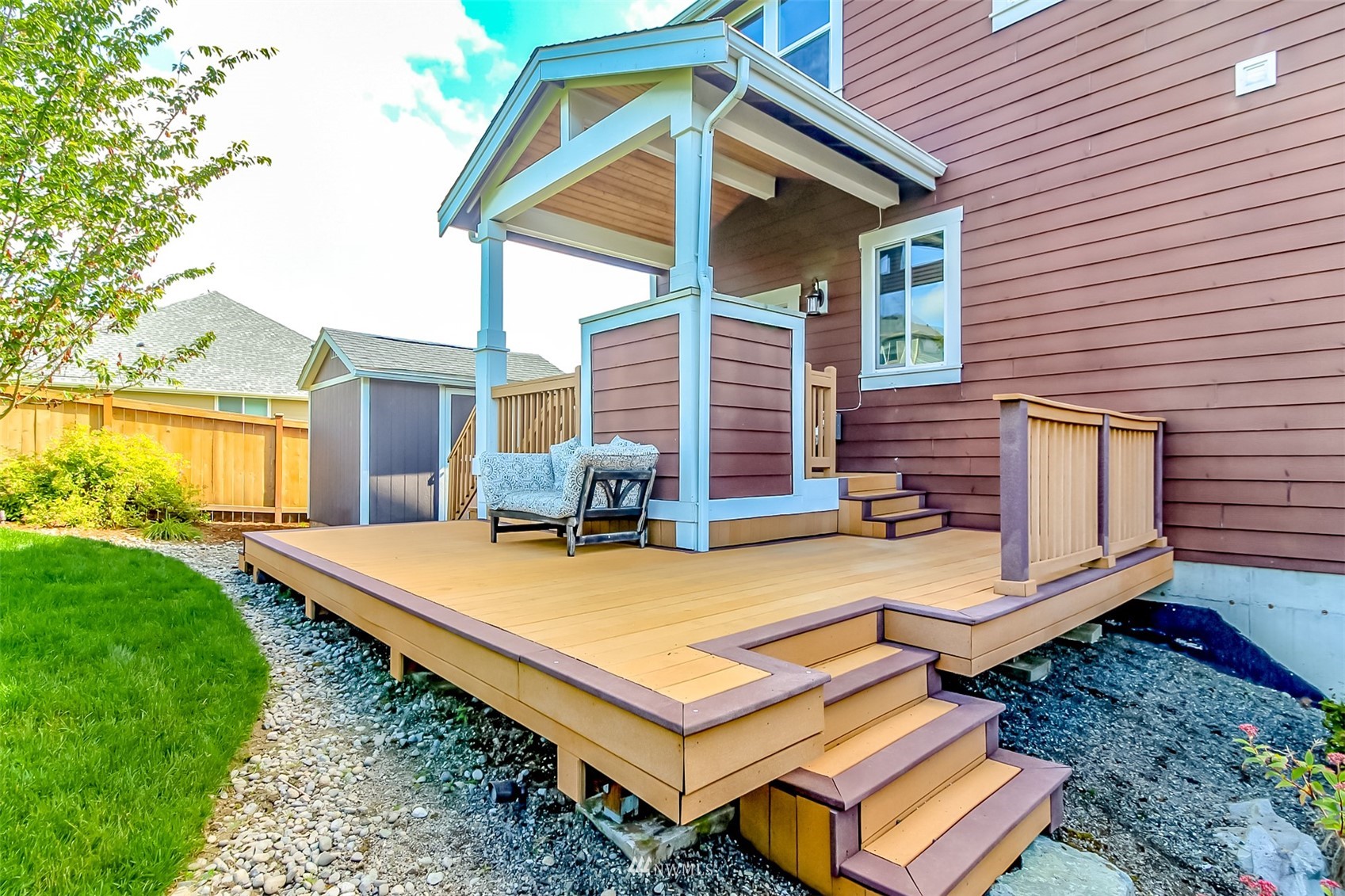 889 Lund Street Buckley, WA 98321 - Photo 37 of 40 a view of a backyard with chairs and a patio