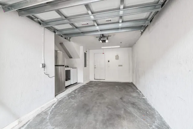 a view of a backyard with a garden