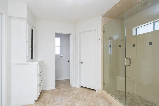 a view of bathroom with shower