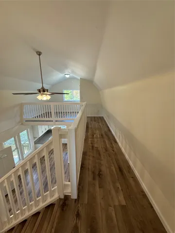 a view of entryway with wooden floor