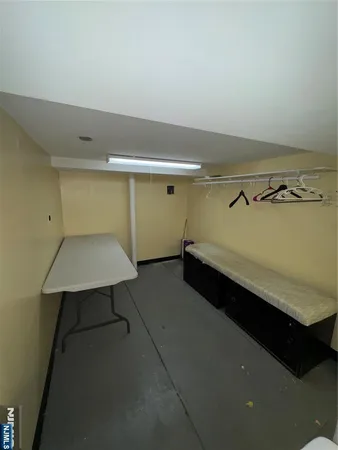 a room with car parked