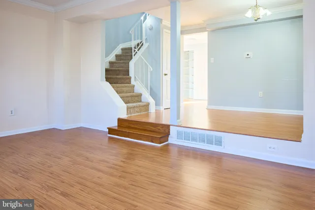 a view of wooden floor in a room