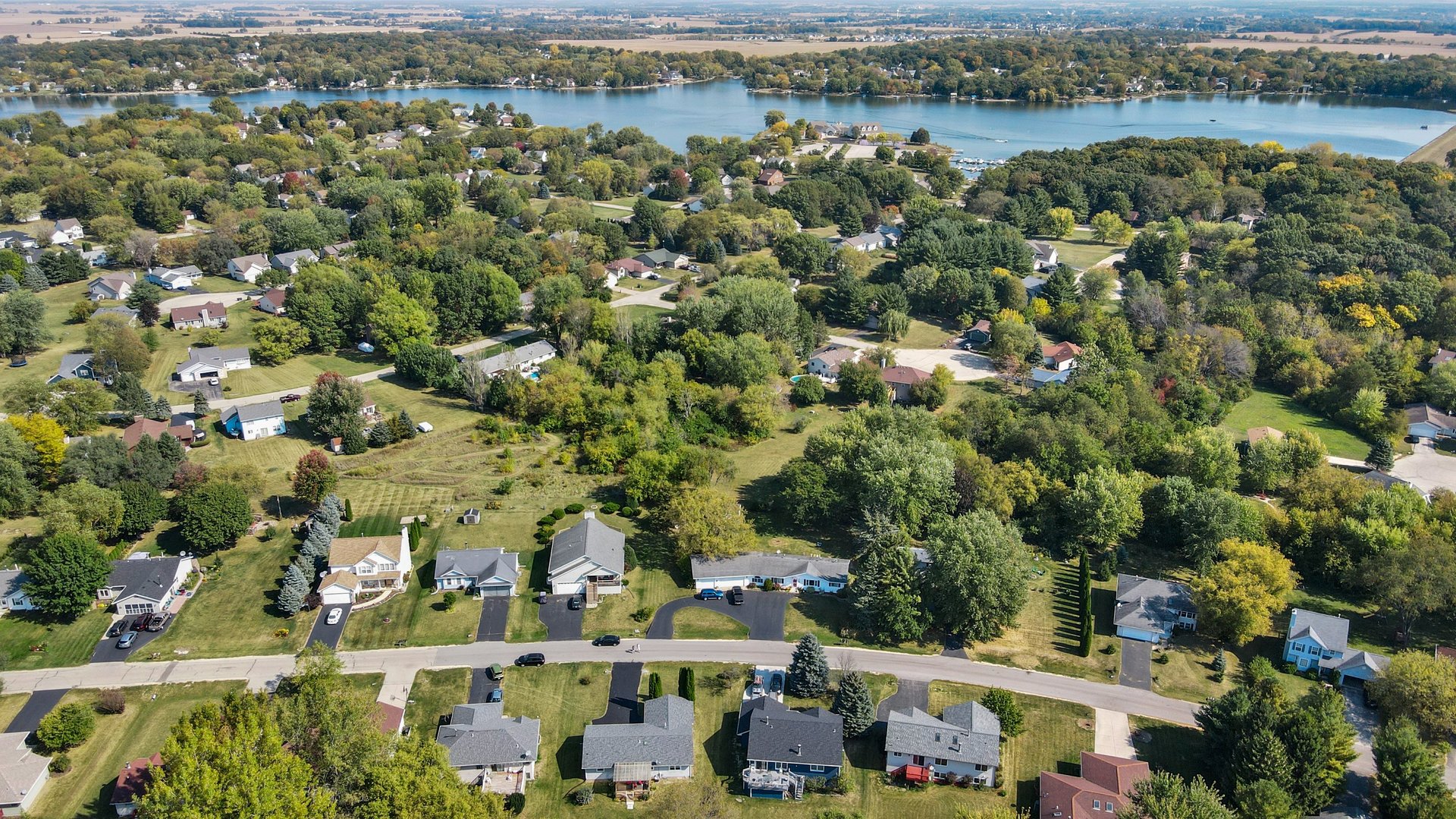 417 Pembroke Road Southwest Poplar Grove, IL 61065 - Photo 39 of 45 an aerial view of a houses with lake view