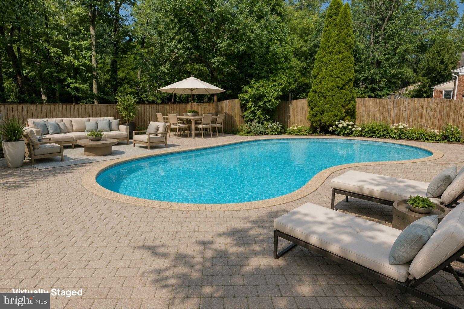 8406 Geneva Mason Road Potomac, MD 20854 - Photo 9 of 20 Rear Patio with Heated Pool