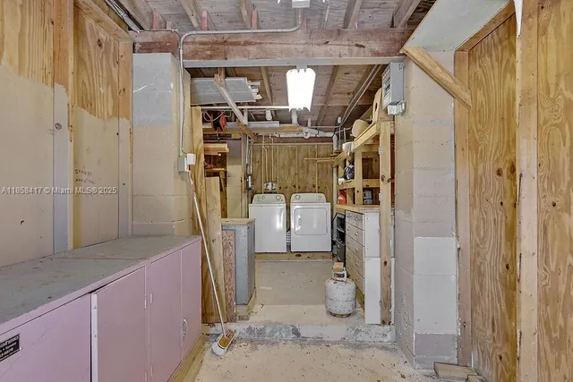 a view of storage and utility room