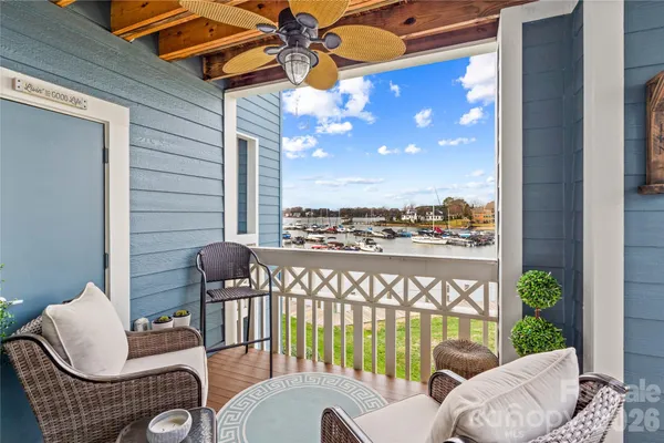 a terrace of a house with outdoor seating