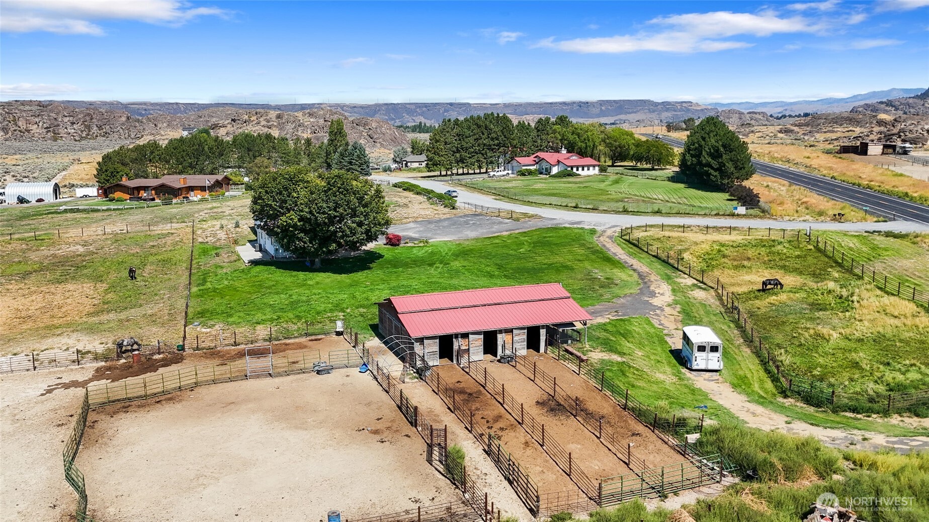 55790 Lake Ridge Lane Electric City, WA 99123 - Photo 34 of 35 a view of a swimming pool with a yard