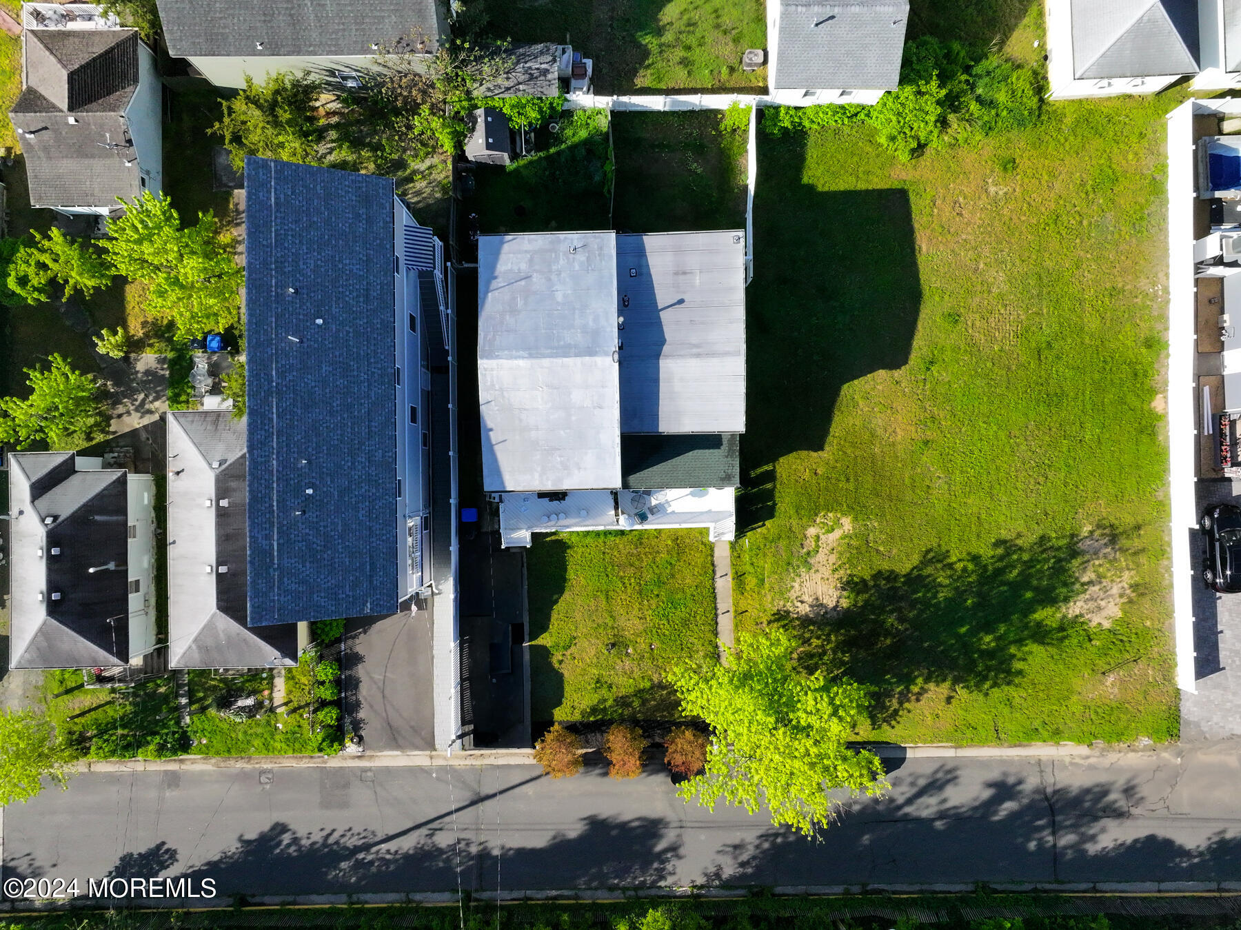 an aerial view of a residential houses