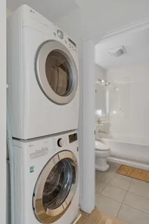 a room with a washer and dryer