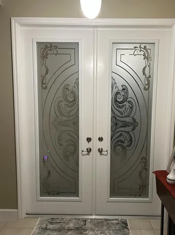a view of a door with a door