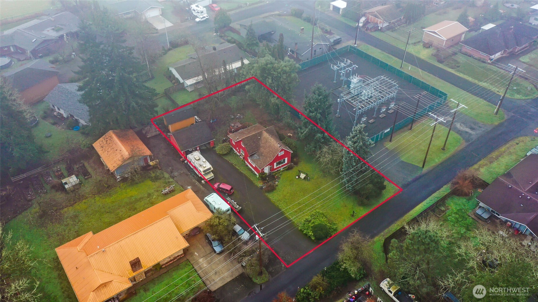 1865 Southwest Fair Avenue Chehalis, WA 98532 - Photo 7 of 15 an aerial view of a tennis ground and a yard