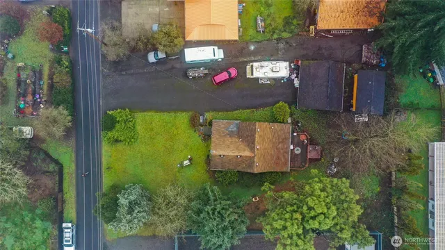 an aerial view of a house