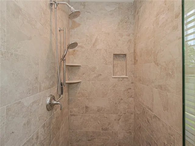 a bathroom with a shower