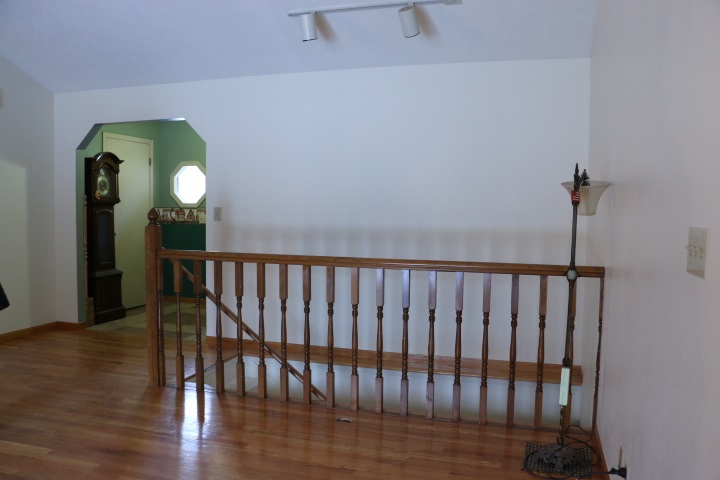 3442 Yale Bridge Road Rockton, IL 61072 - Photo 9 of 27 a view of staircase with railing and a chandelier fan