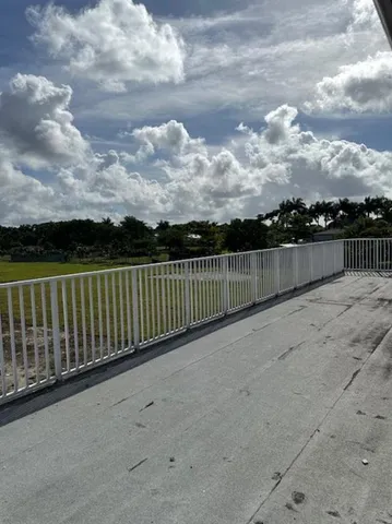 a view of terrace with lake view