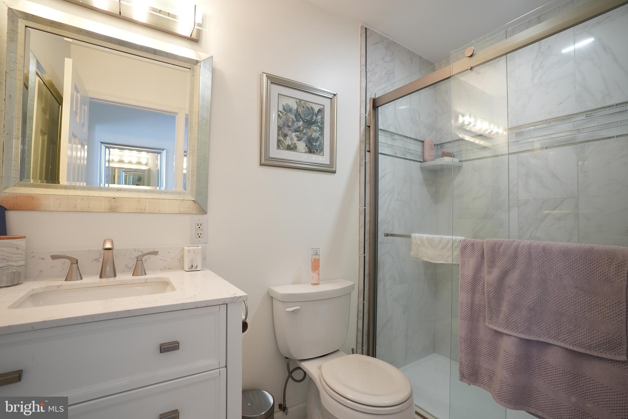 18 Cobblestone Court Sicklerville, NJ 08081 - Photo 30 of 56 a bathroom with a sink mirror vanity and toilet