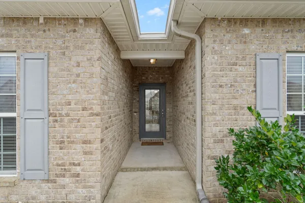 a hallway with a door