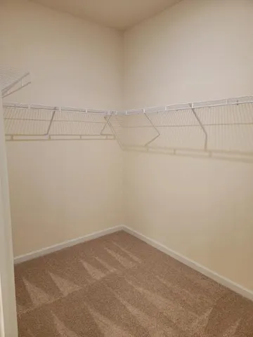 a view of a room with racks on the wall