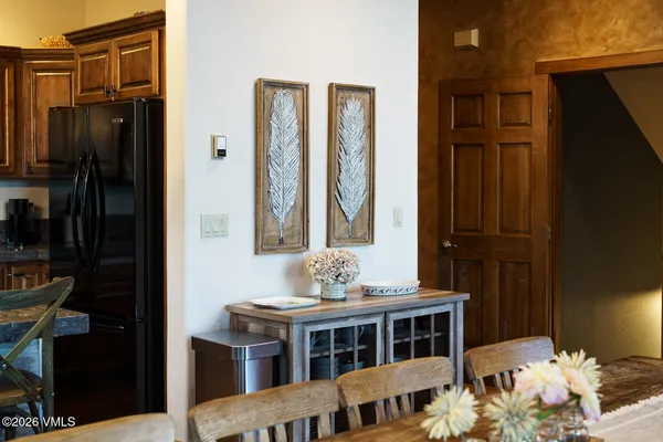 a view of balcony with furniture