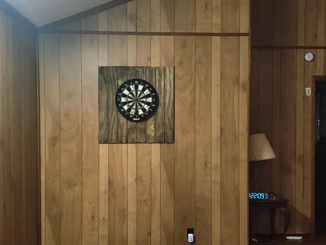 a view of wooden door