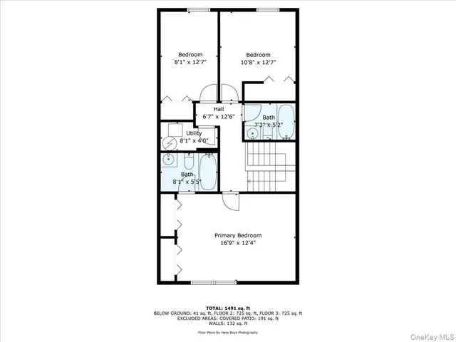 a picture of a room with a white wall and picture