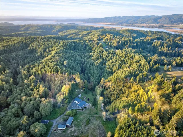 a view of city and mountain