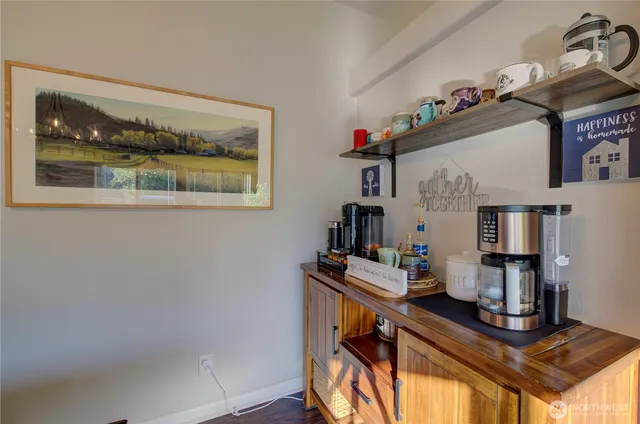 an aerial view of house with yard