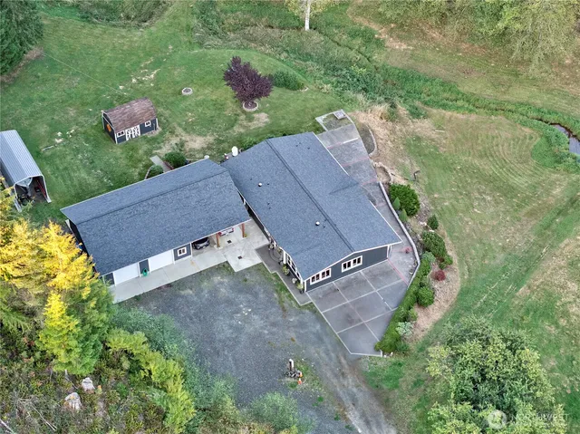 a aerial view of a house