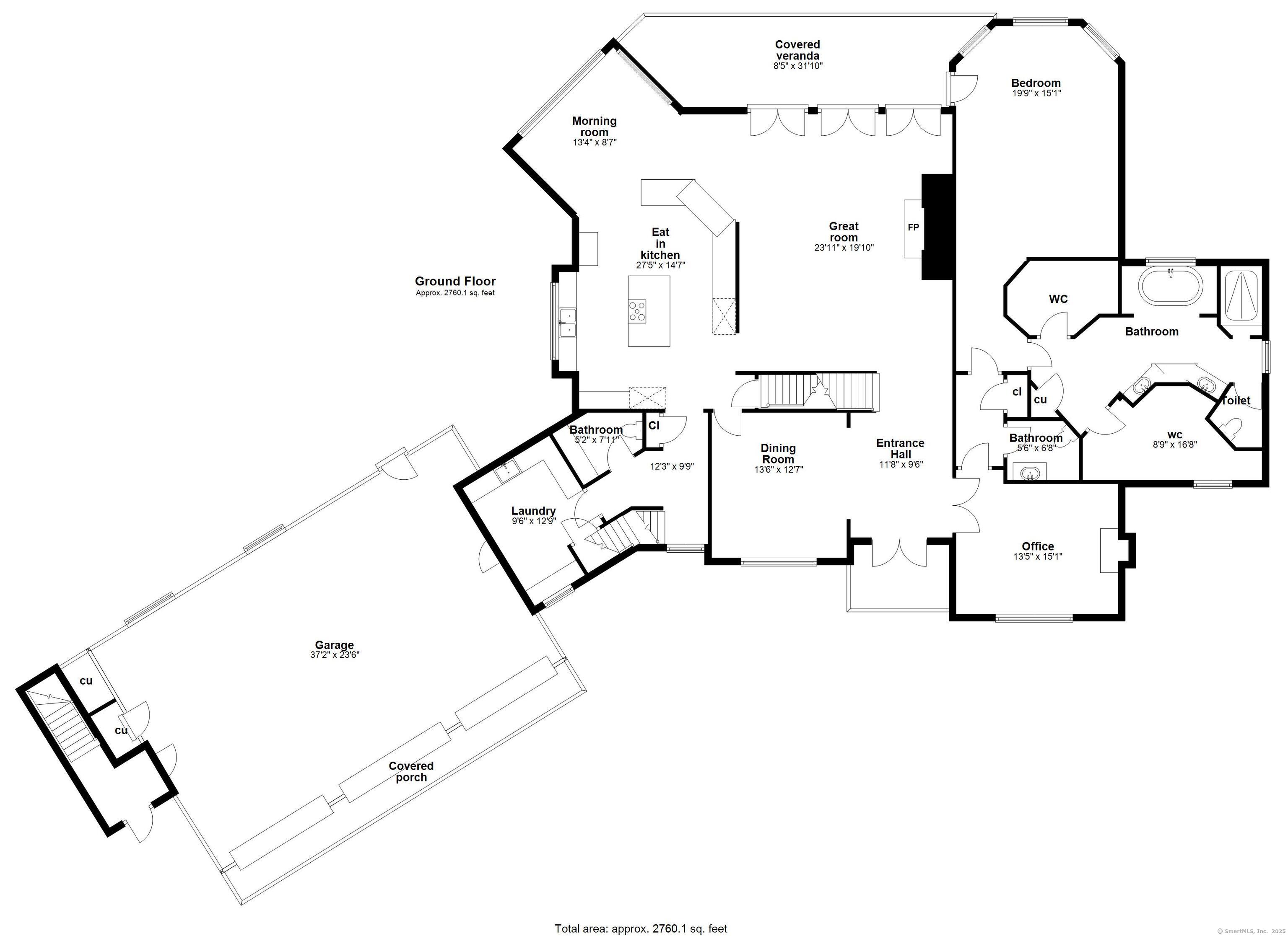 282 Searles Road Pomfret, CT 06259 - Photo 39 of 40 Floor Plan - Ground Floor