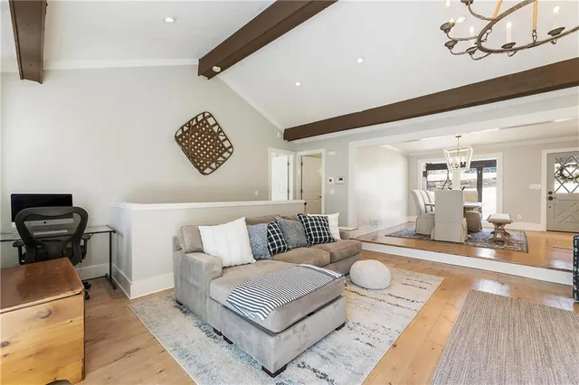 a living room with furniture