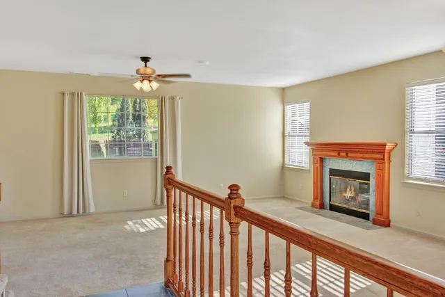 a view of a livingroom with a staircase