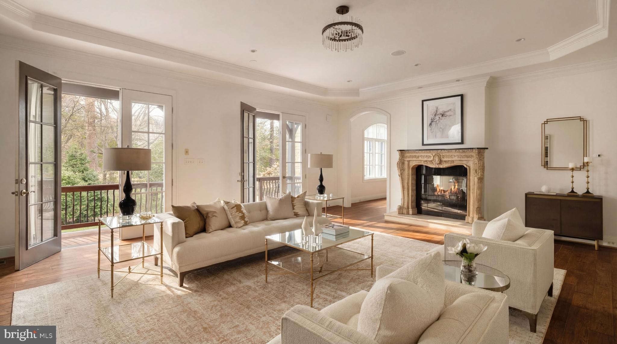 9250 Persimmon Tree Road Potomac, MD 20854 - Photo 15 of 47 a living room with furniture fireplace and a large window