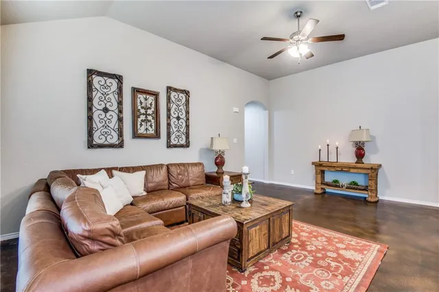 a living room with furniture