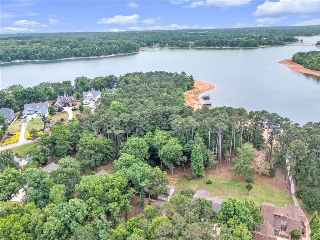 4416 Denver Cove Road Anderson, SC 29625 - Photo 2 of 31 Discover a tranquil lakeside retreat with a private boat dock, nestled among verdant trees and offering serene water views.