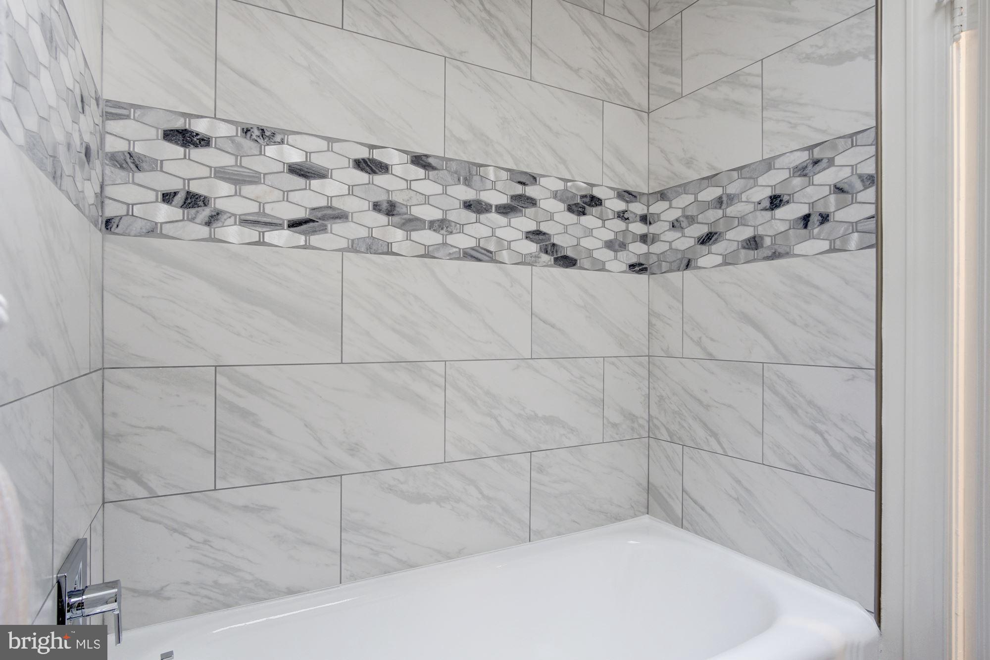 5710 3rd Place Northwest Washington, DC 20011 - Photo 36 of 53 Hall Bathroom with Custom Ceramic Tub Surround