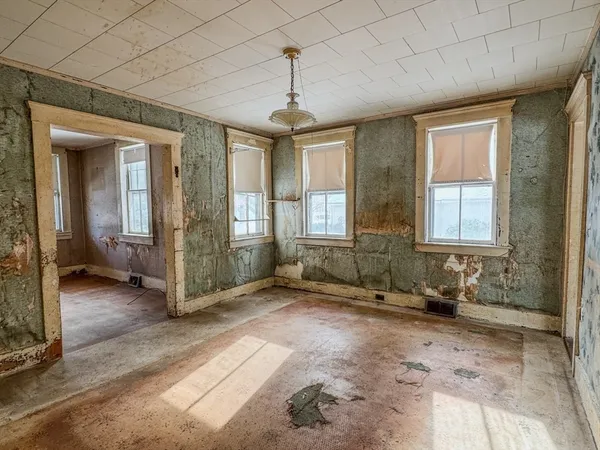 an entryway with a window