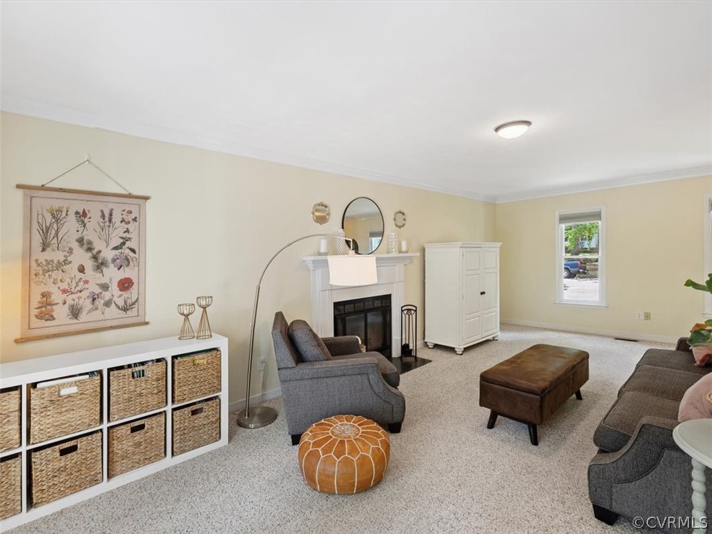 5807 Mill Spring Road Midlothian, VA 23112 - Photo 16 of 33 Family Room with Carpet and Ceiling Light, Wood Bu