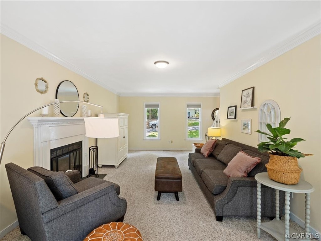 5807 Mill Spring Road Midlothian, VA 23112 - Photo 17 of 33 Family Room with Carpet and Ceiling Light, Wood Bu