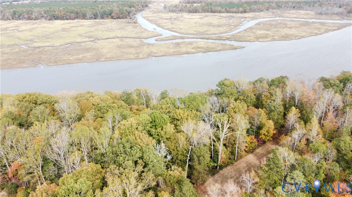7 Scotland Landing Road West Point, VA 23181 - Photo 3 of 27 Aerial view of a forest and a large body of water