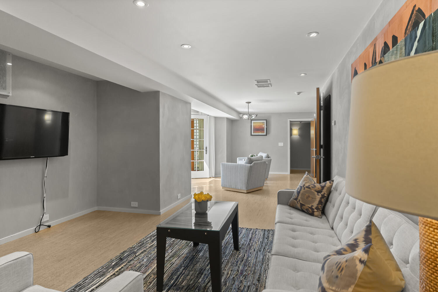 308 S Road Chilmark, MA 02535 - Photo 34 of 41 a living room with furniture and a flat screen tv