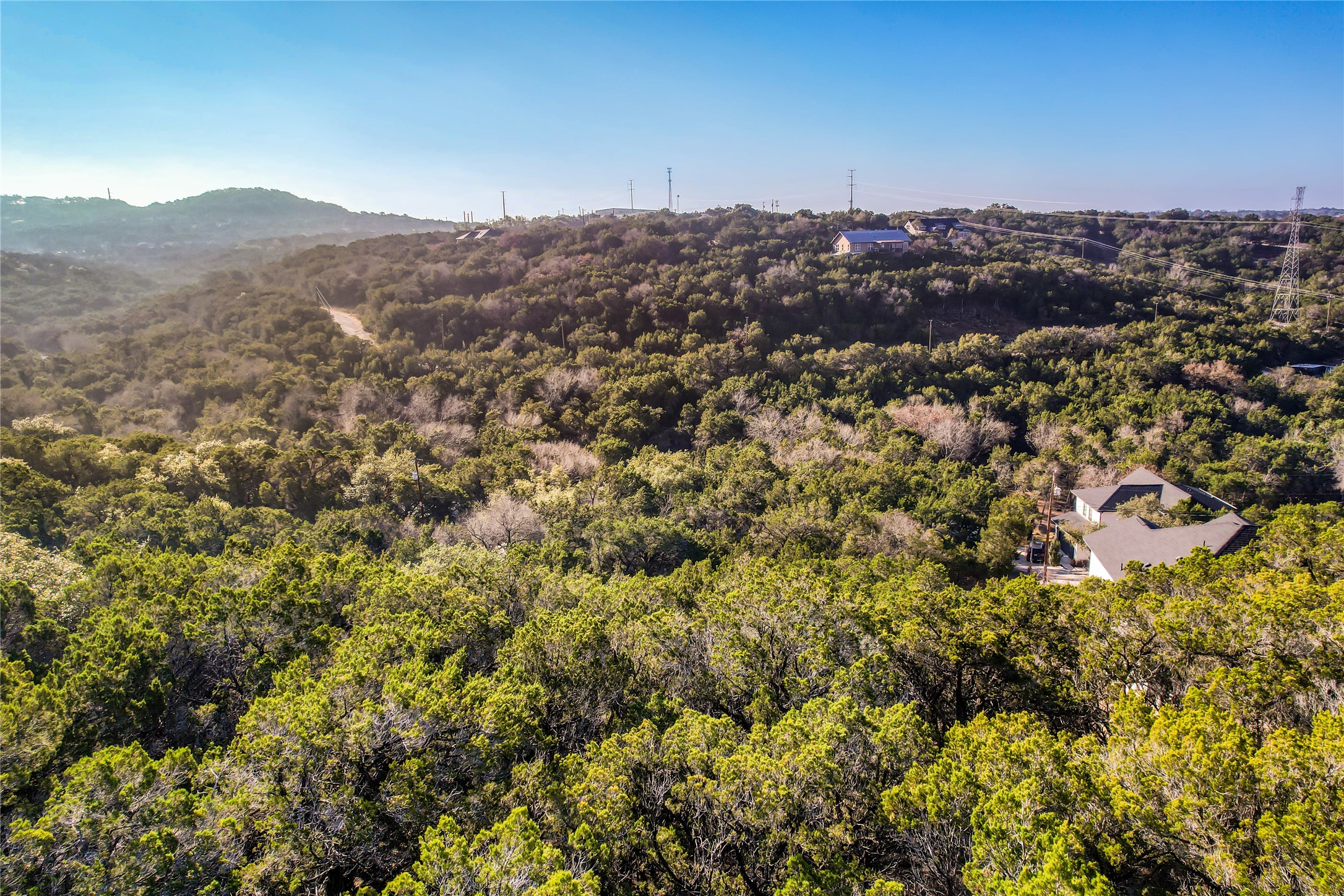 21003 Ridgeview Loop Lago Vista, TX 78645 - Photo 21 of 22 Drone / aerial view of a heavily wooded area