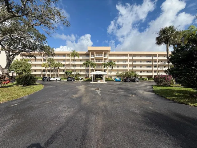a front view of a building with street