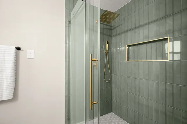 a bathroom with a shower