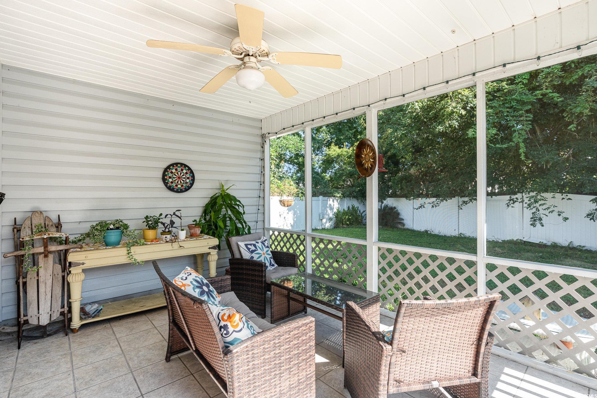 1005 Autumn Drive Murrells Inlet, SC 29576 - Photo 6 of 25 Sunroom / solarium featuring ceiling fan