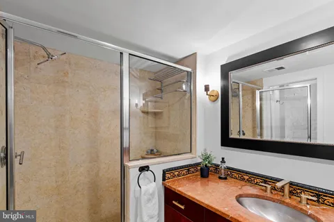 a view of a building with a bench