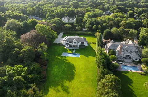 an aerial view of multiple house