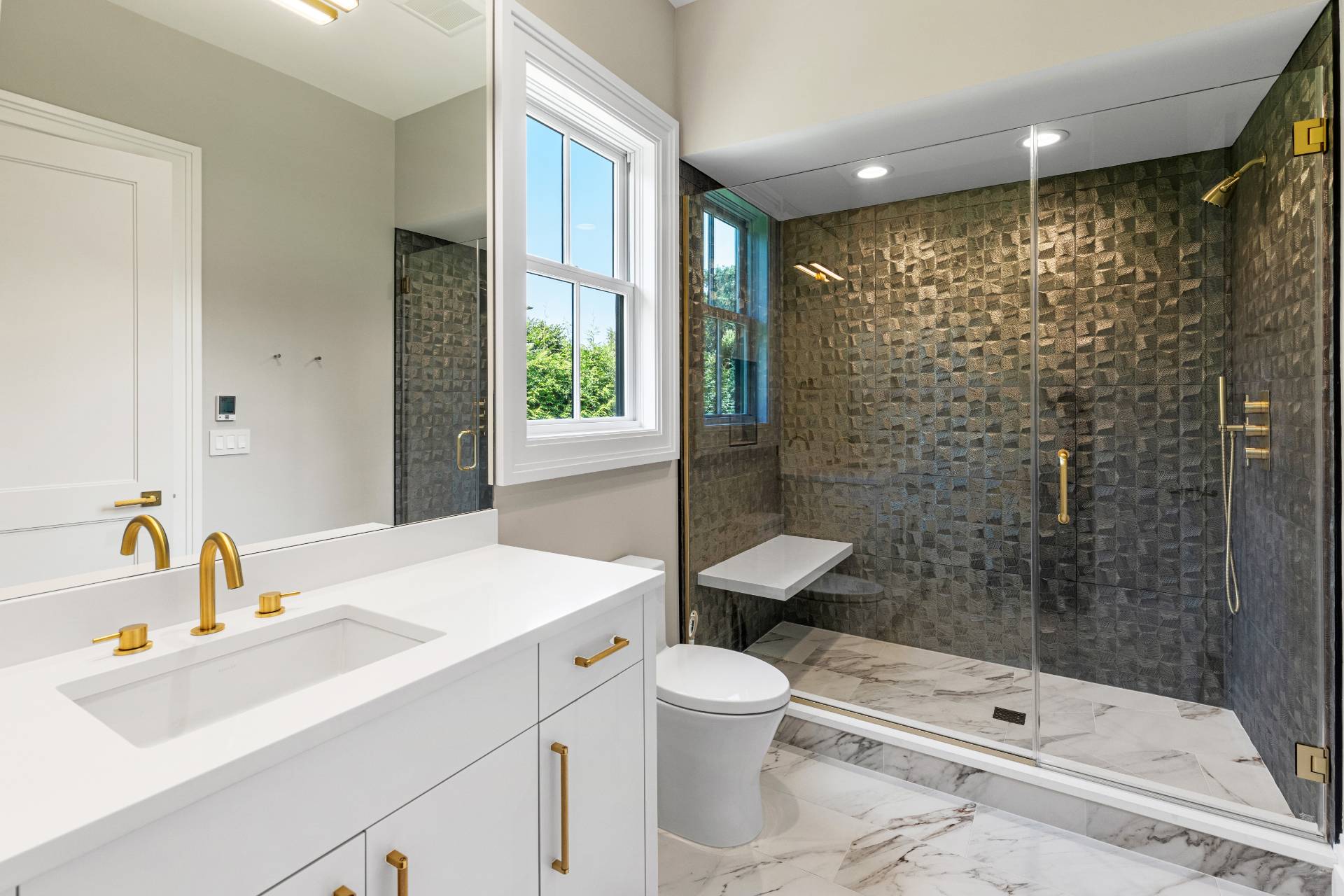 21 Cedar Lane Remsenburg, NY 11960 - Photo 39 of 50 a bathroom with a sink toilet and shower