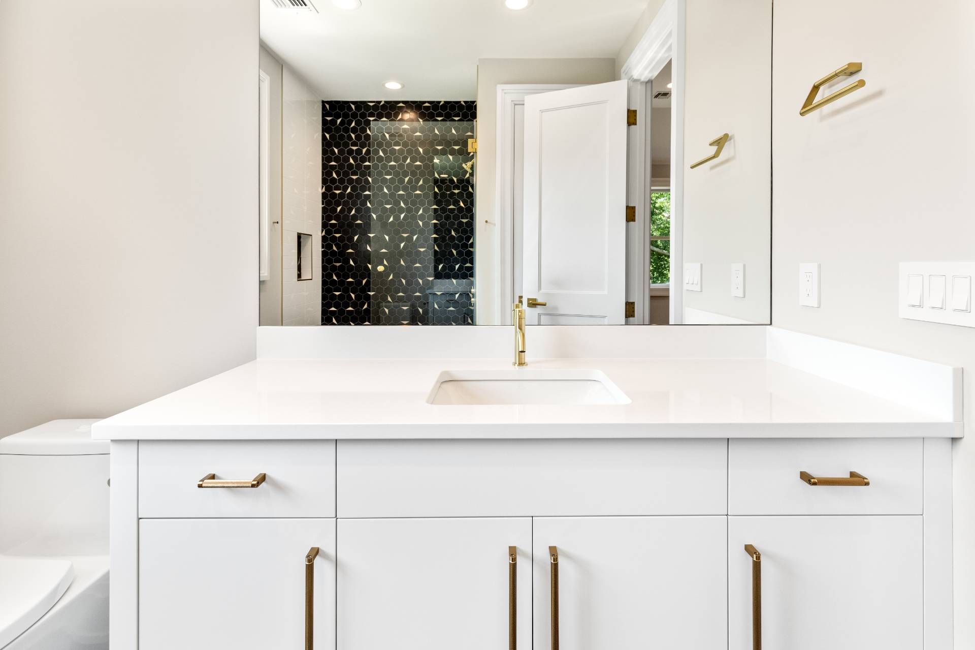 21 Cedar Lane Remsenburg, NY 11960 - Photo 41 of 50 a bathroom with a sink and a mirror