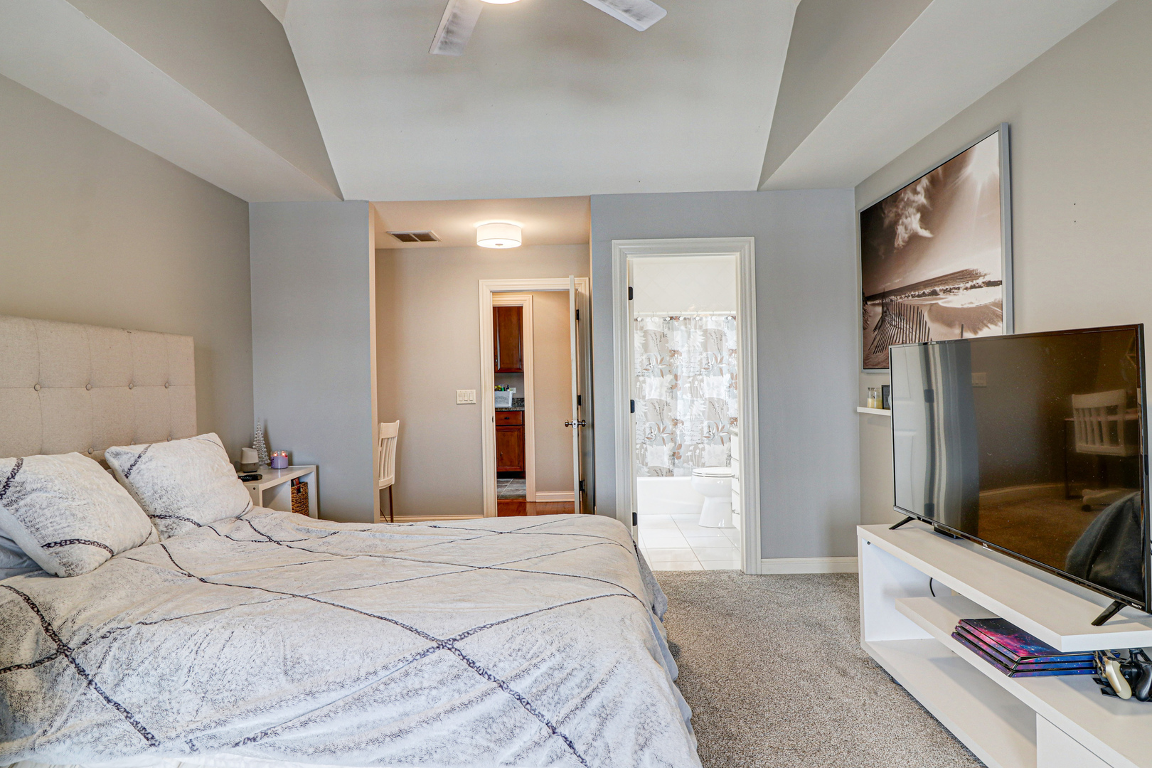 N491 Peter Road Winfield, IL 60190 - Photo 22 of 46 a bedroom with a bed and a flat screen tv